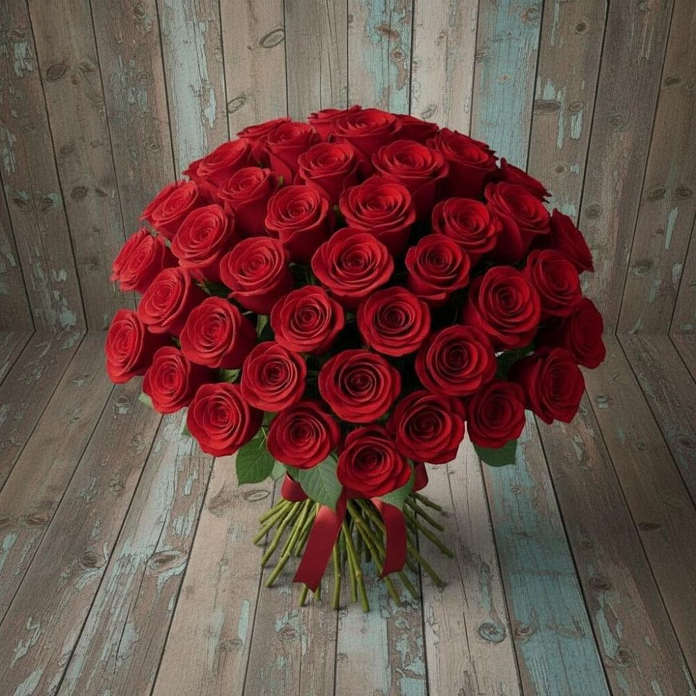 Букет 55 Красных роз Фридом в Вознесенье