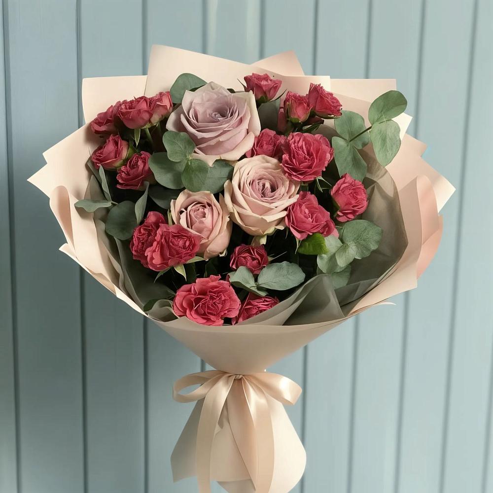 Букет цветов из: Гвоздики и Розы в Вознесенье
