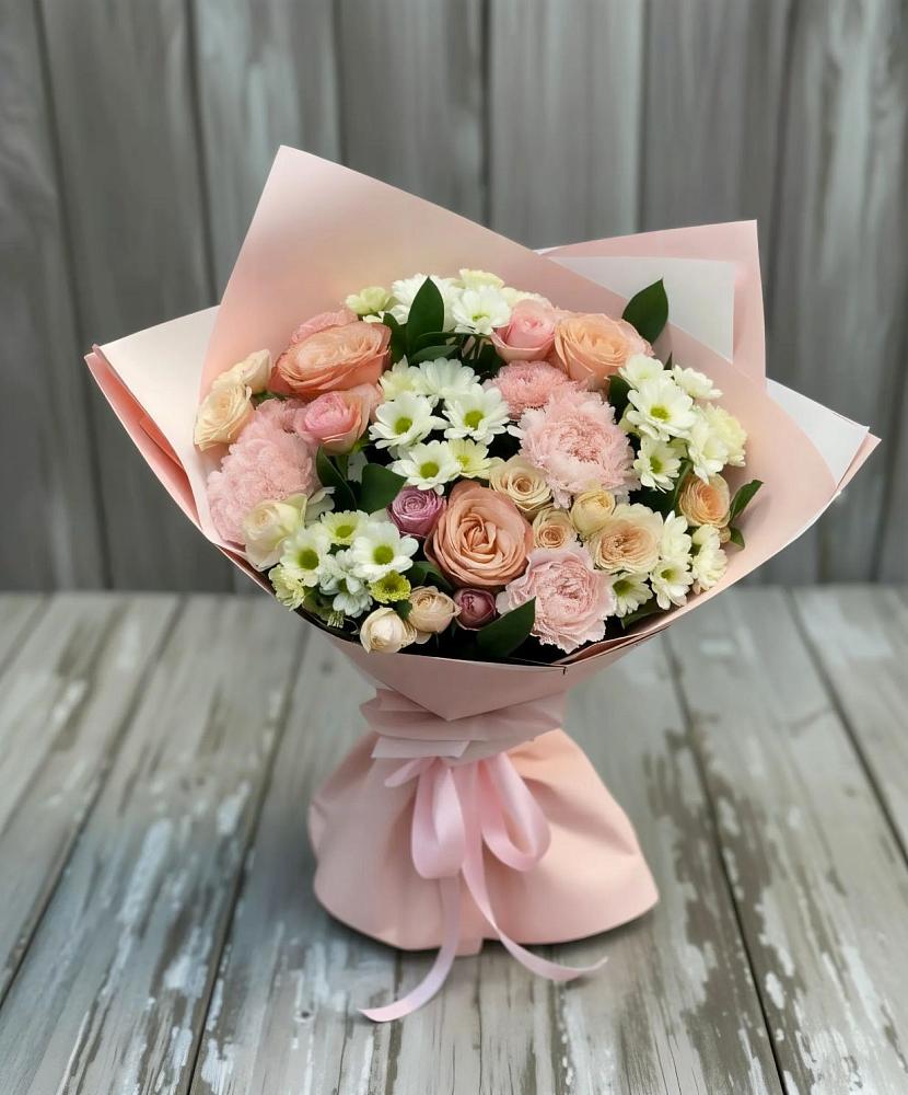 Букет цветов из: Гвоздики, Розы и Хризантемы в Вознесенье