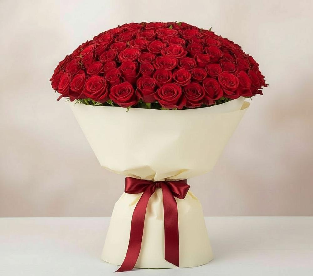 Букет 101 Красная роза Милано в Вознесенье