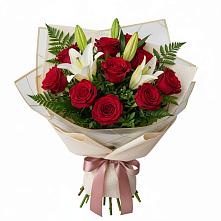 Букет цветов из:  Лилии и Розы в Вознесенье