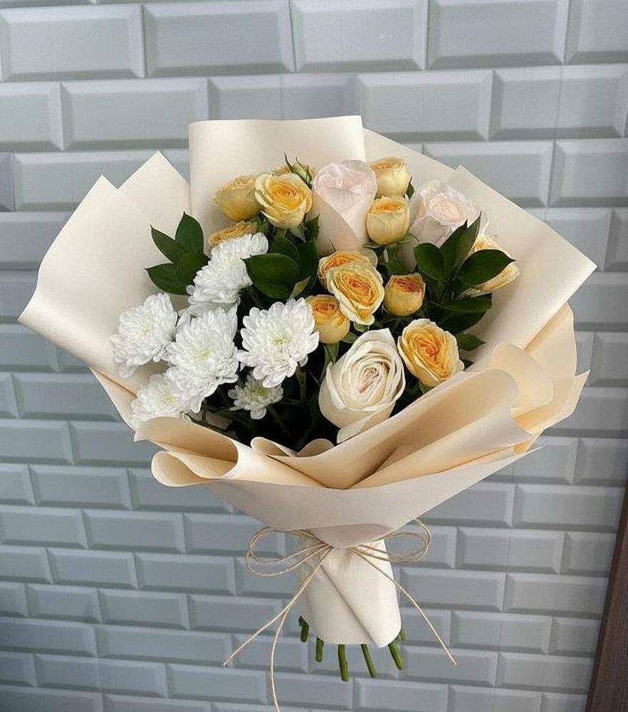 Букет цветов из: Розы и Хризантемы в Вознесенье