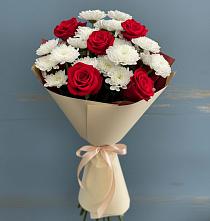 Букет цветов из:  Розы и Хризантемы в Вознесенье