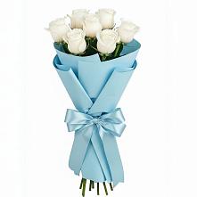 Букет 7 белых роз Проуд в Вознесенье