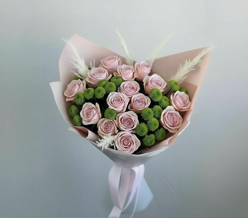 Букет цветов из: Розы и Хризантемы в Вознесенье