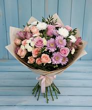 Букет цветов из:  Хризантемы, Розы и Альстромерии в Вознесенье