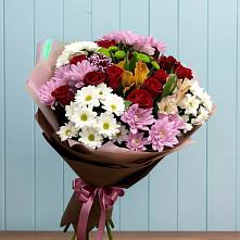 Букет цветов из:  Розы, Хризантемы и Альстромерии в Вознесенье