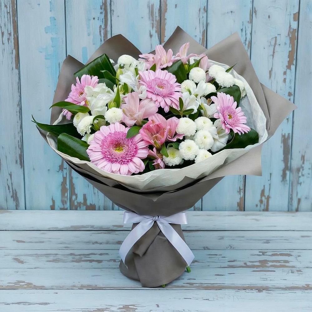 Букет цветов из: Герберы, Альстромерии и Хризантемы в Вознесенье