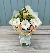 Букет цветов из:  Герберы, Розы и Хризантемы #REPLACE_PRED# Вознесенье