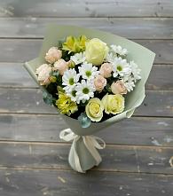 Букет цветов из:  Альстромерии, Розы и Хризантемы в Вознесенье