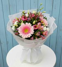 Букет цветов из:  Герберы, Альстромерии и Лизиантусы в Вознесенье