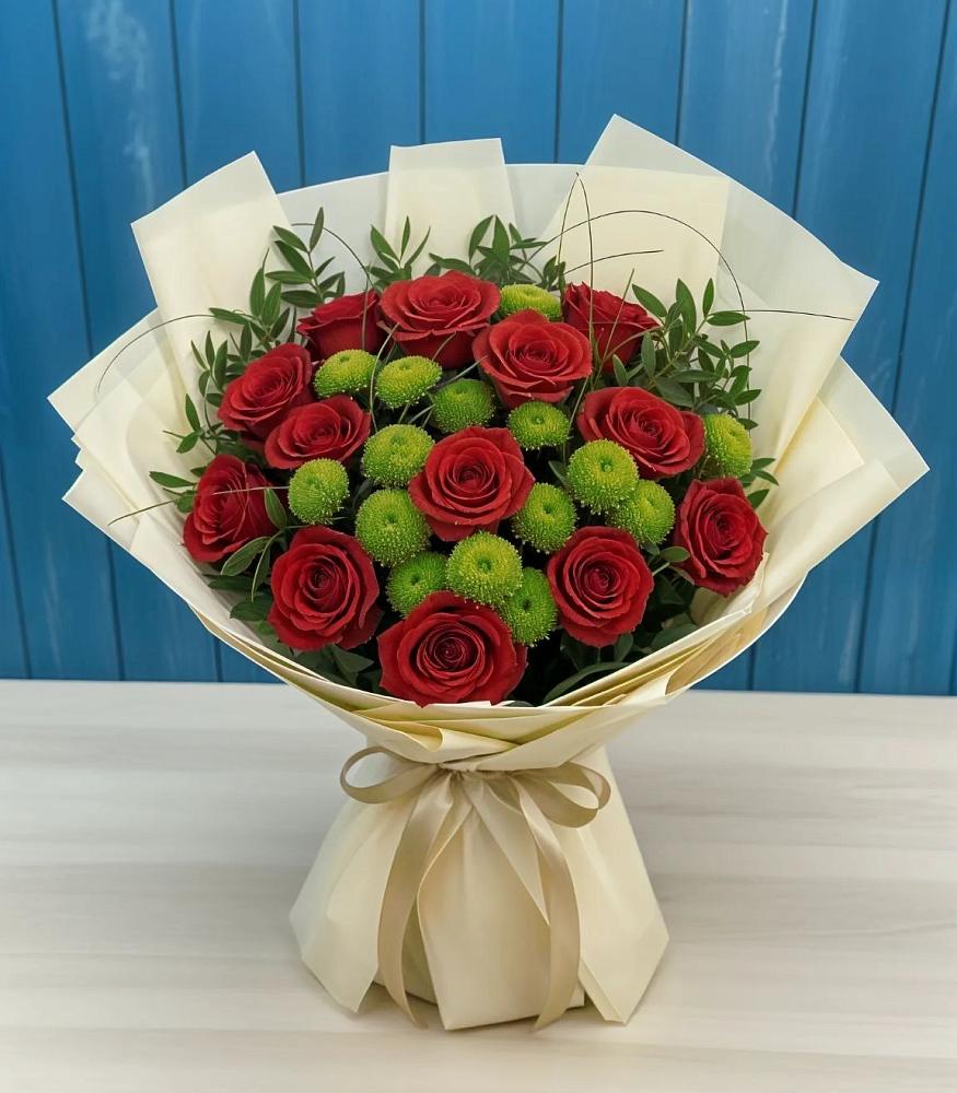 Букет цветов из: Розы и Хризантемы в Вознесенье