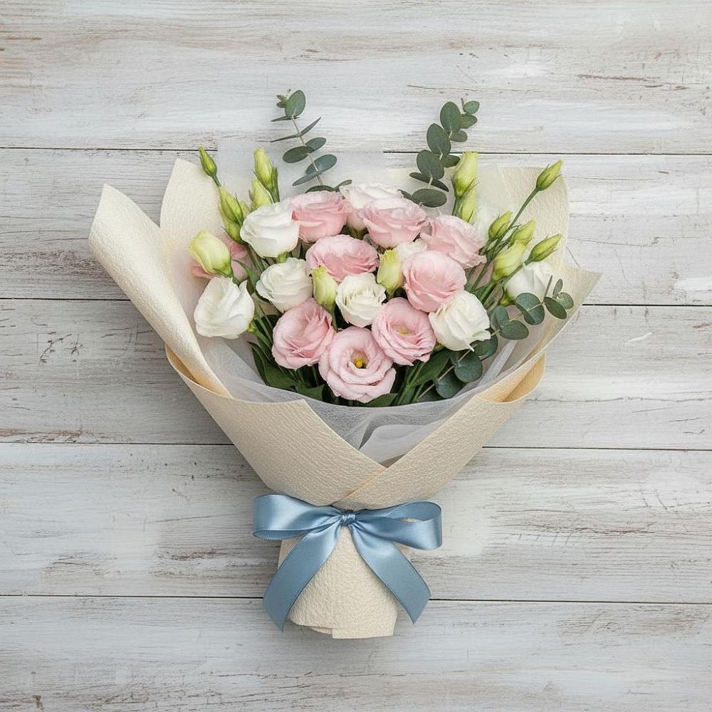 Букет цветов из: Лизиантусы в Вознесенье